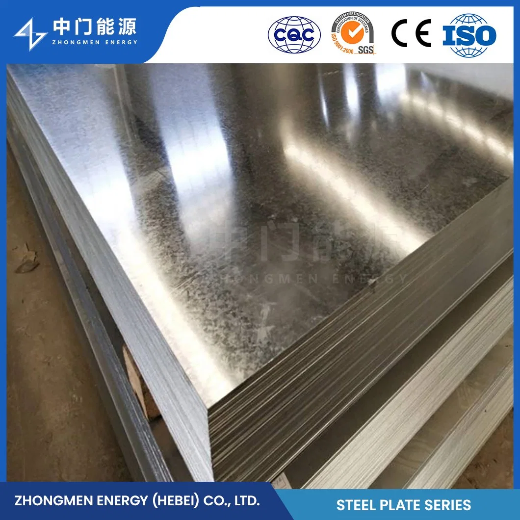 Zhongmen Energy Zinc-Iron Alloy Coated Steel Sheet Factory China Galvanized Steel Grating Sheet 1200mm Width JIS DIN Standard 24 Gauge Galvanized Steel Sheet