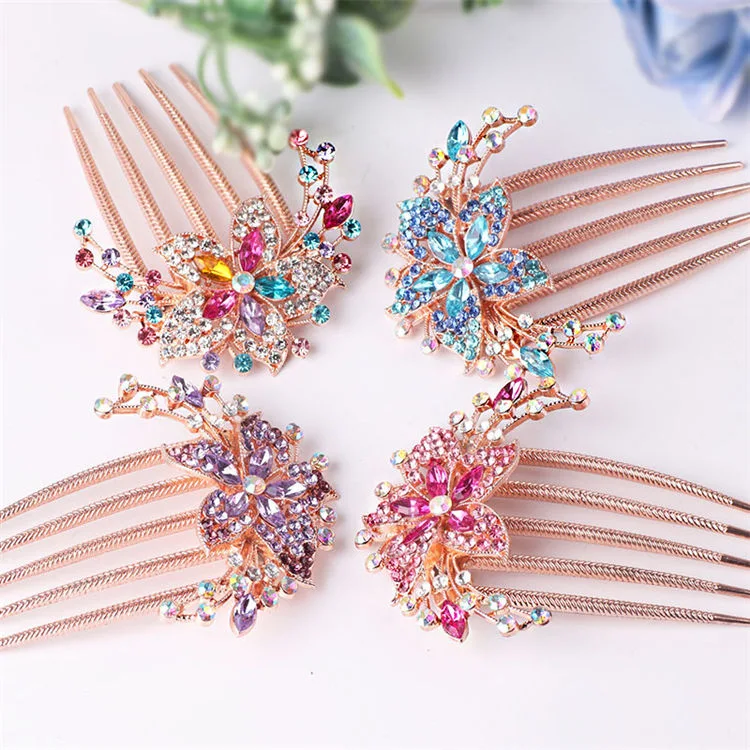 Flower Leaf Bridal Crystal Hair Ornaments Jewelry Wedding Elegant Hair Accessories