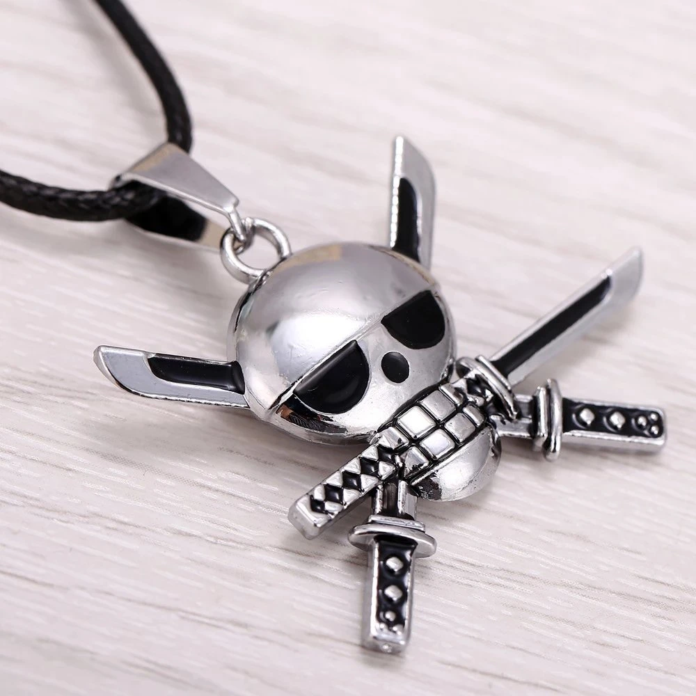 Wholesale/Supplier Stainless Steel Pendant Japan Fashion Anime One Piece Skull Custom Logo Shaped Enamel Filled Ruby Slots Home Envelopes 925 Necklace