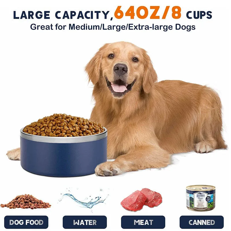 PET Double Layer alimentador de aço inoxidável Anti-chateado cão Bowl pequeno Taça dupla de cão em aço inoxidável