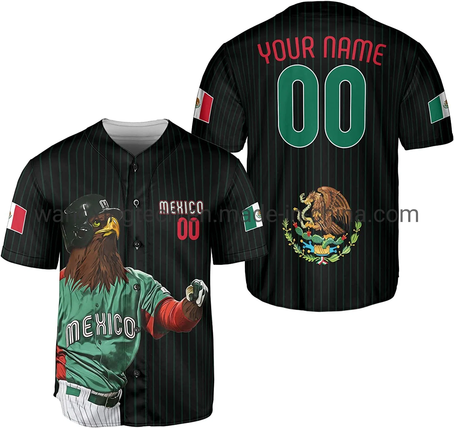 Camisetas de béisbol de México personalizadas Camisetas deportivas blancas para hombres mujeres Jóvenes