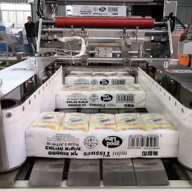 Venta caliente tejido pañuelo de bolsillo automática máquina de papel de la línea de producción