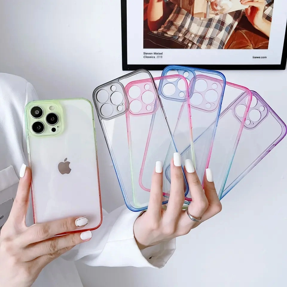 Gradiente transparente de alta qualidade de cores do arco-íris de acrílico celular acessórios para telefone 7-13 Promax Caso Telefone