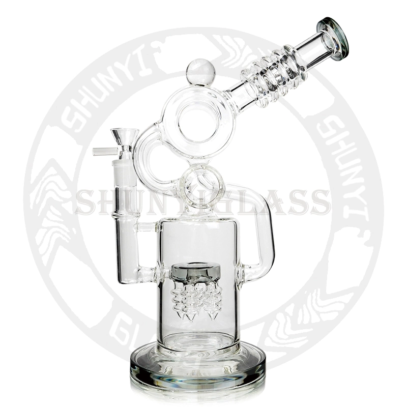 Customize Donut 3-Arm Recycler Oil Rig Special Perc Glass Smoking Water Pipe Gift