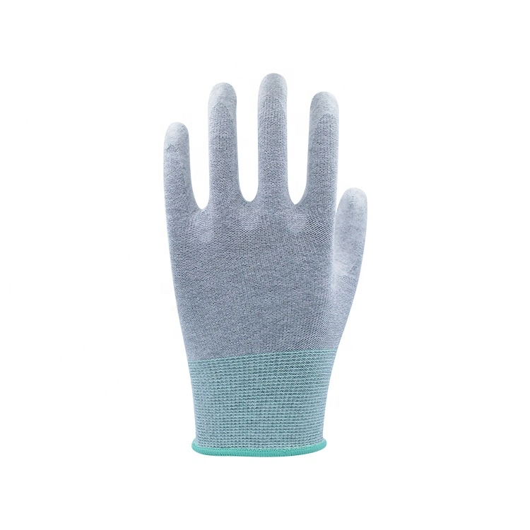 PU Palm Coated for Electronic Work Antistactic Safety Gloves