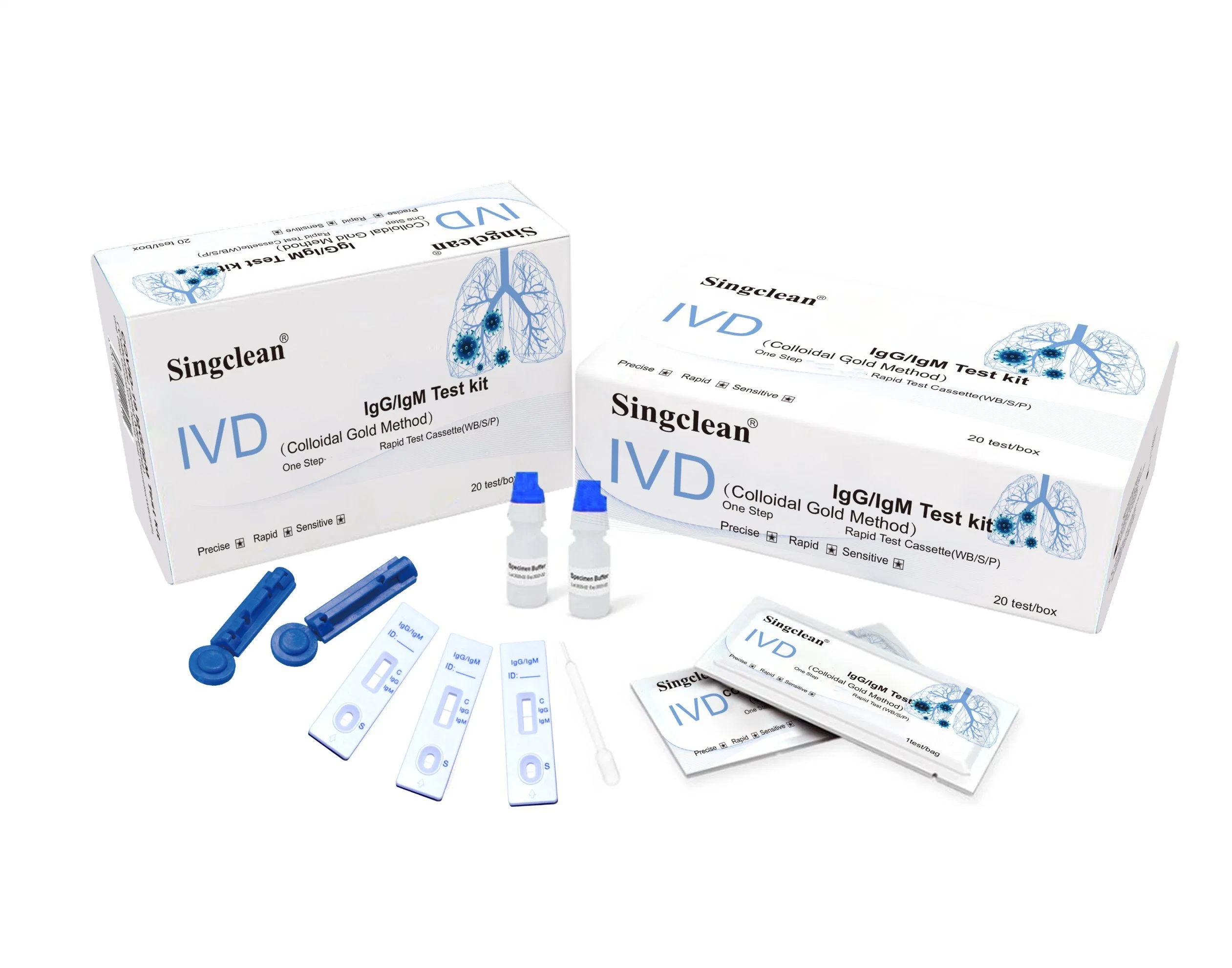 Igm o Igg Singclean Kit de Prueba rápida Kit de prueba de sangre