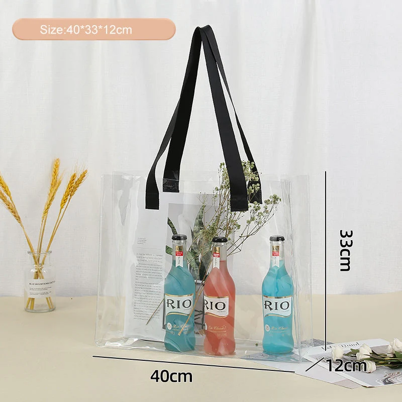 Customize PVC Bag for Women Makeup Transparent PVC Cosmetic Bag with Custom Logo Clear Women's Tote Bags