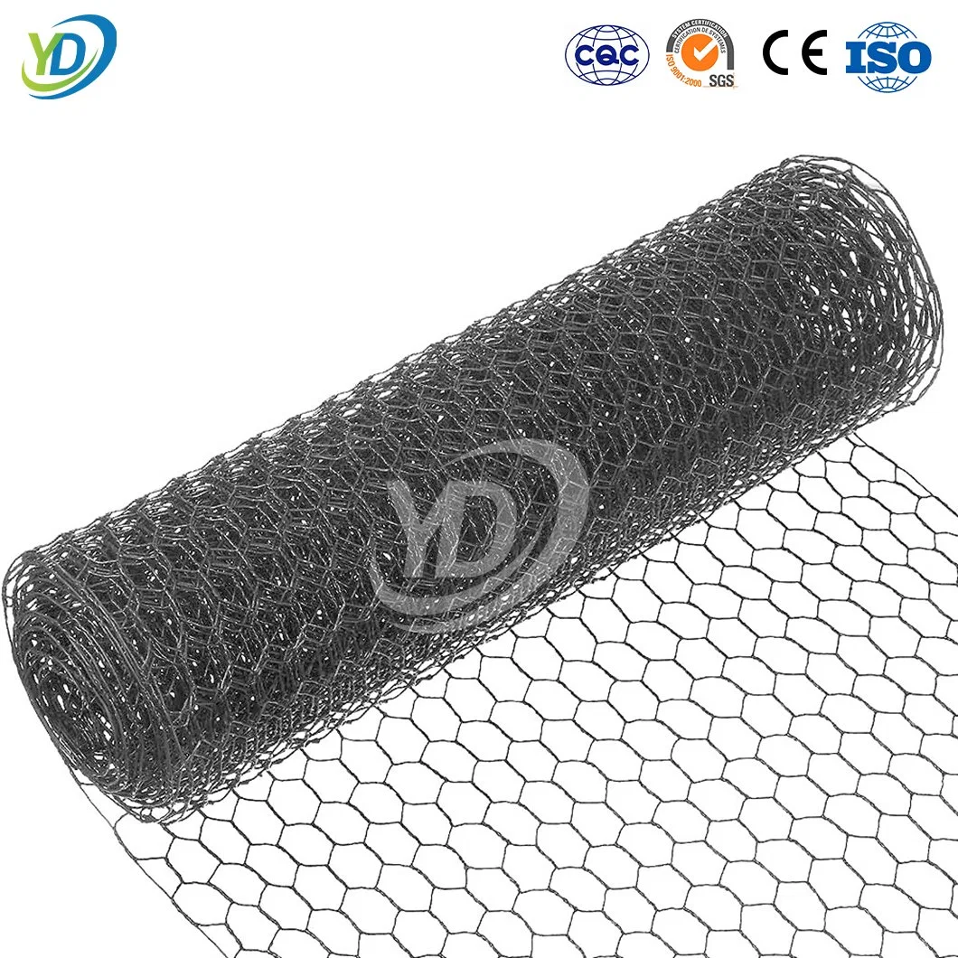 Yeeda Black Hog Wire Fencing Manufacturers China 1.8mm-4.5mm Diameter 1/2 Inch Hexagonal Wire Mesh Used for Woven Gabion