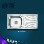 Stainless Kitchen Sink Single Bowl with Pattern on Board Wls10050-B