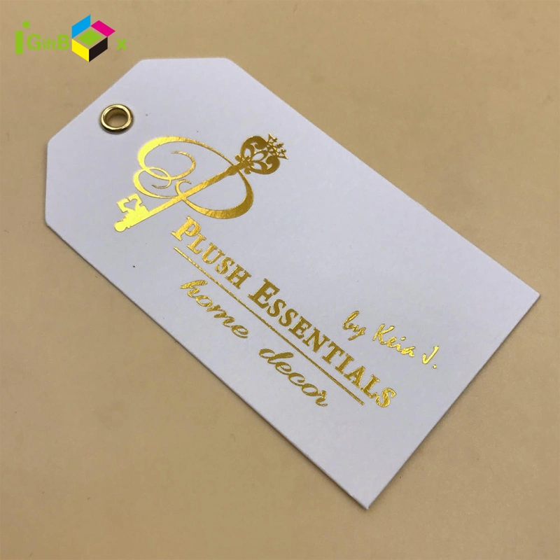 Custom Logo Price String Lock Label Printing Fashion Foil Printing Luggage Shoes Paper Clothing Jeans Hangtag Apparel Garment Hang Tag for Garment Accessories