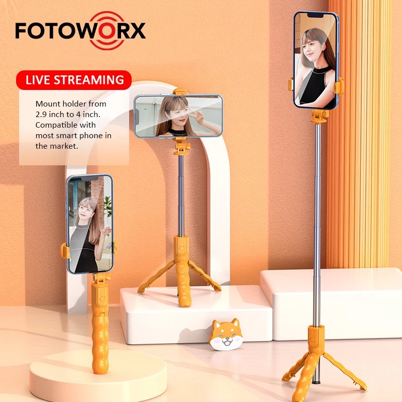 2022 New Cartoon Selfie Stick Mini Tripod for DSLR Photography