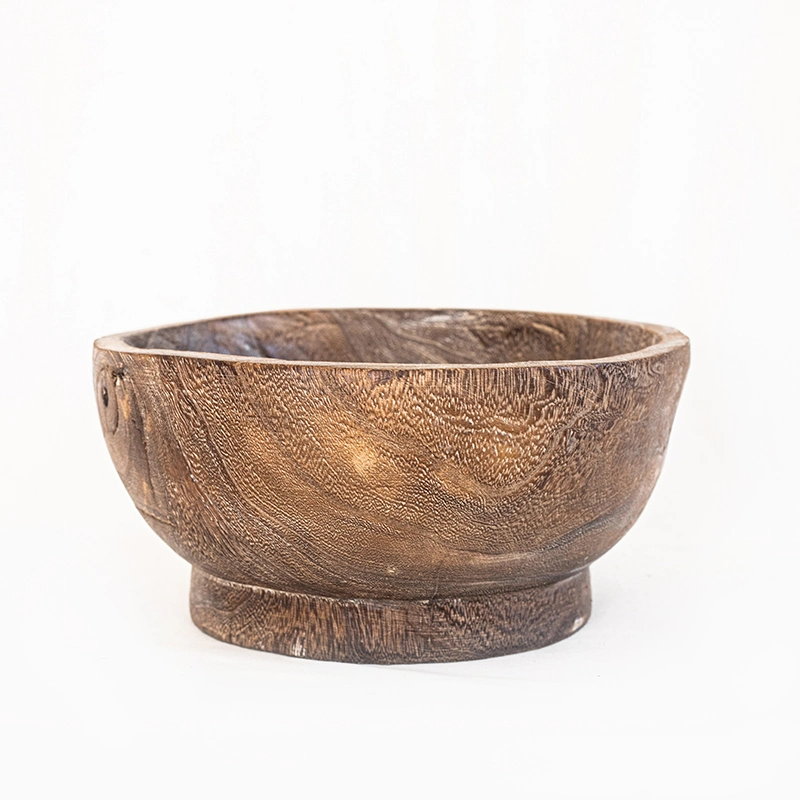 Fruit Bowl Paulownia Wooden Bowls for Decor Brown