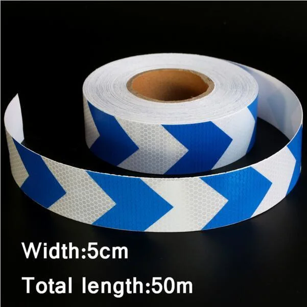 Dual Colors Arrow Pattern Lattice Reflective Tape Sticker Car Styling Automobile Warning Film Decal Safety Product