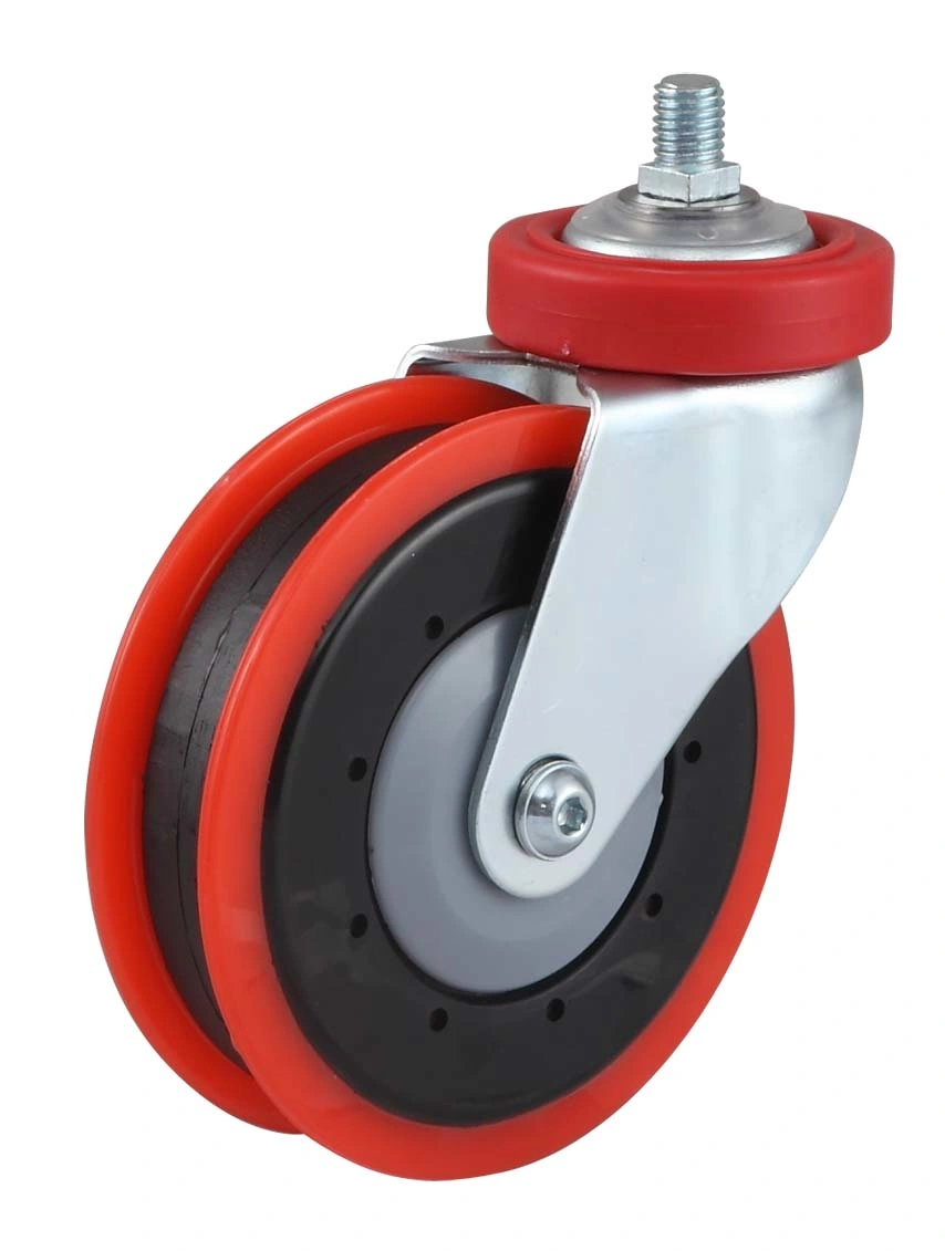 PU Shopping Trolley Caster Two Groove