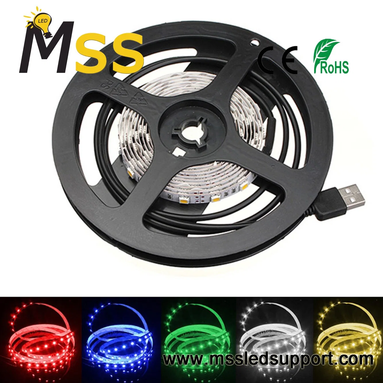 5050/3528 RGB SMD LED Flexible Strip with 10-Piece, 4 Pin Female Connector