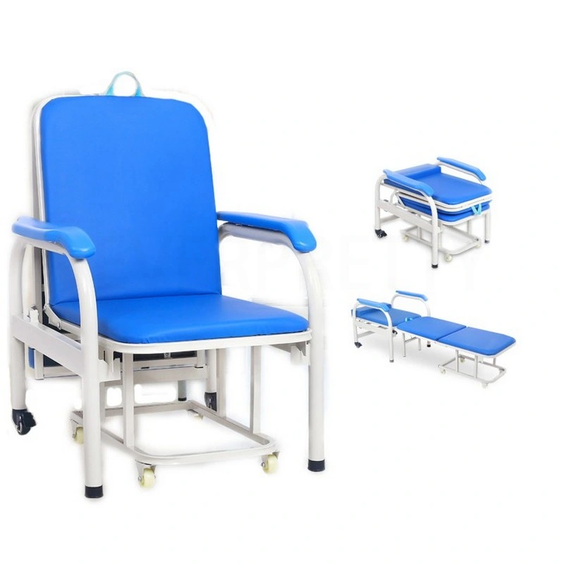 Chaise pliante de lit d'accompagnement d'hôpital pour patient en mousse