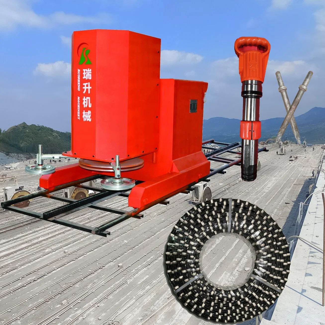 Ruisheng Diamond Wire Saw Machine Stone Cutting for Marble, Granite, Quartz, Limestone