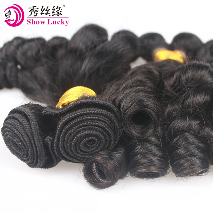 Commerce de gros noir naturel non traité Remy Aunty brésilien Funmi gondole le Tissage de cheveux humains vierge de la trame Fumi hair extension