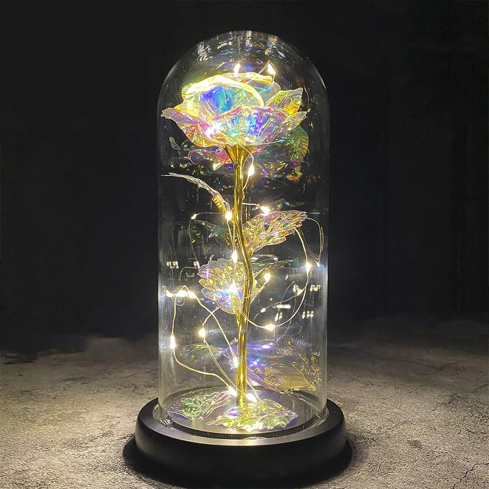 Rose Galaxy dans un dôme en verre Cadeau de fleur