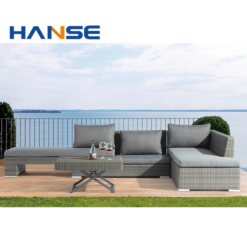 Hotel Terrace Leisure Outdoor Furniture Corner Sofa Set Rattan Rattan Garden Sofa