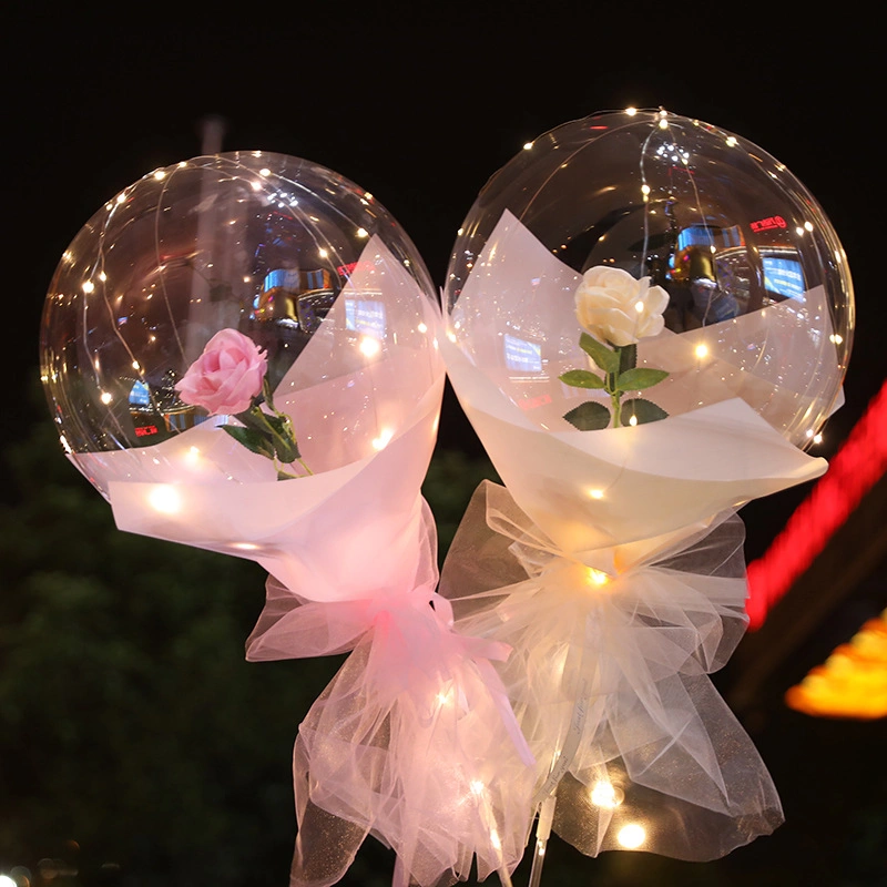 Vente à chaud 10 18 24 36 pouces branlable transparent transparent Boule circulaire en plastique à motif boules pour la décoration de fête et l'imprimé ballons