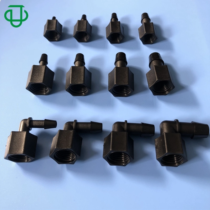 Adaptador roscado macho NPT de plástico de 3/4", União de encaixe de mangueira de 1/2", preto Uniões dos tubos