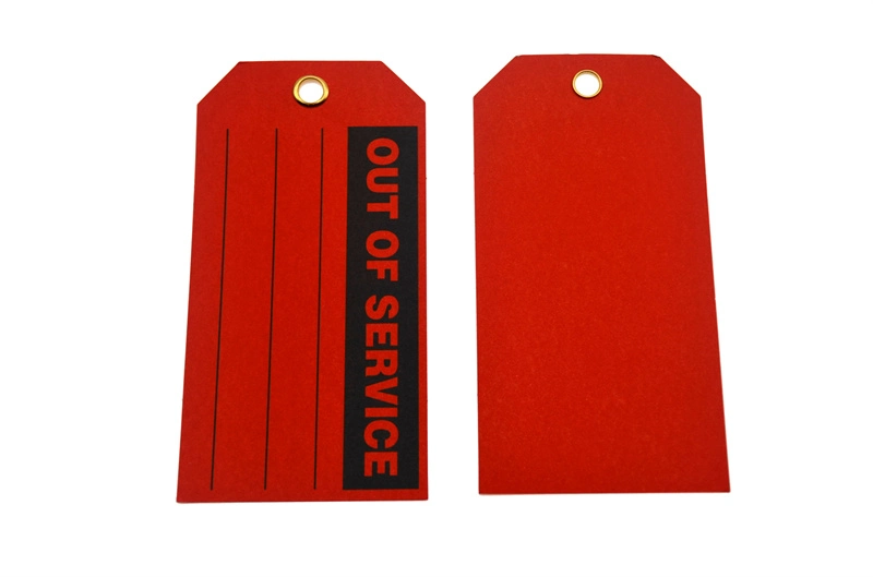 out of Service Tag Red Cardstock Size 5 3/4 in*3 in