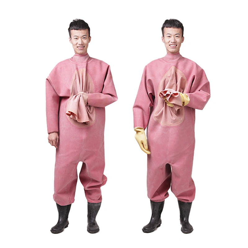 Wear-Resistant Pink Rubber Fishing Chest Waders