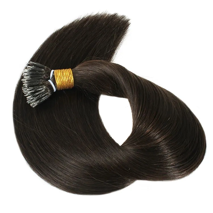 2023 Popular Cabello Virgen cruda Ruso Doble tirado Nano anillo Extensión para el cabello