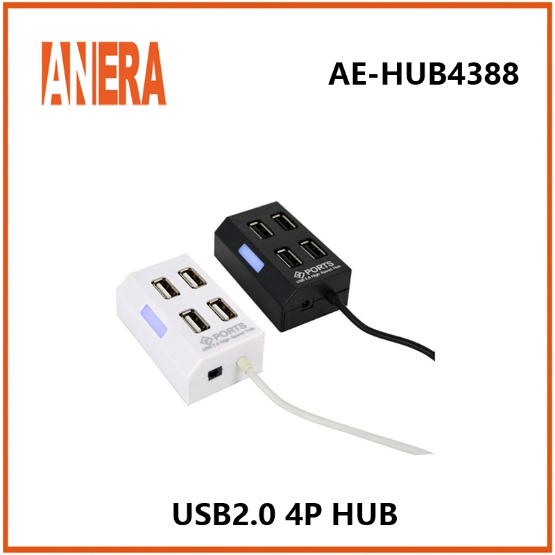 Anera Hot Selling High Speed New Slim 4 Ports USB 2.0 Hub with 50cm Cable for Laptop PC Computer