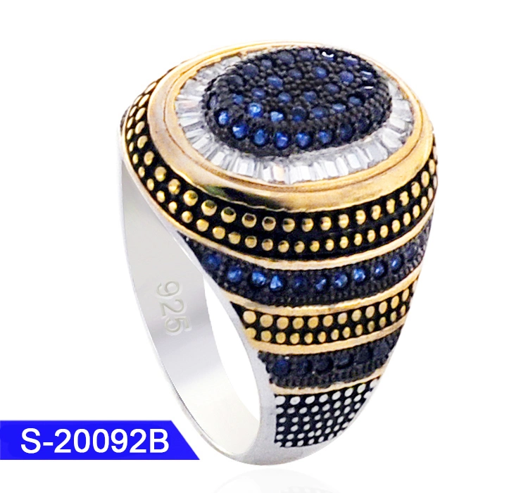 Sterling Silber Schmuck Islamische Micro Pave Cubic Zirkonia Finger Ring Für Männer