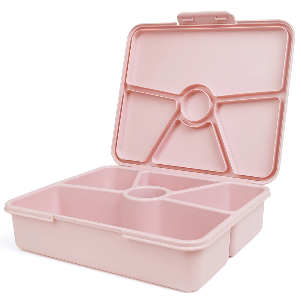 Aohea Lunch Box para estudiantes Ir Camping 5 compartimentos Bento Caja de almuerzo contenedor de alimentos calienta de alimentos contenedor de plástico inoxidable Caja de acero para el almuerzo Kawaii Tablewar