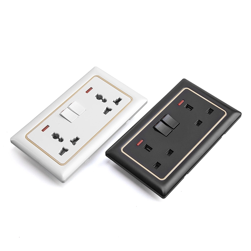 C3.2 prix d'usine UK PC double toucher Accueil 16A 250V Smart électrique Interrupteur des feux de l'interrupteur mural Sockets