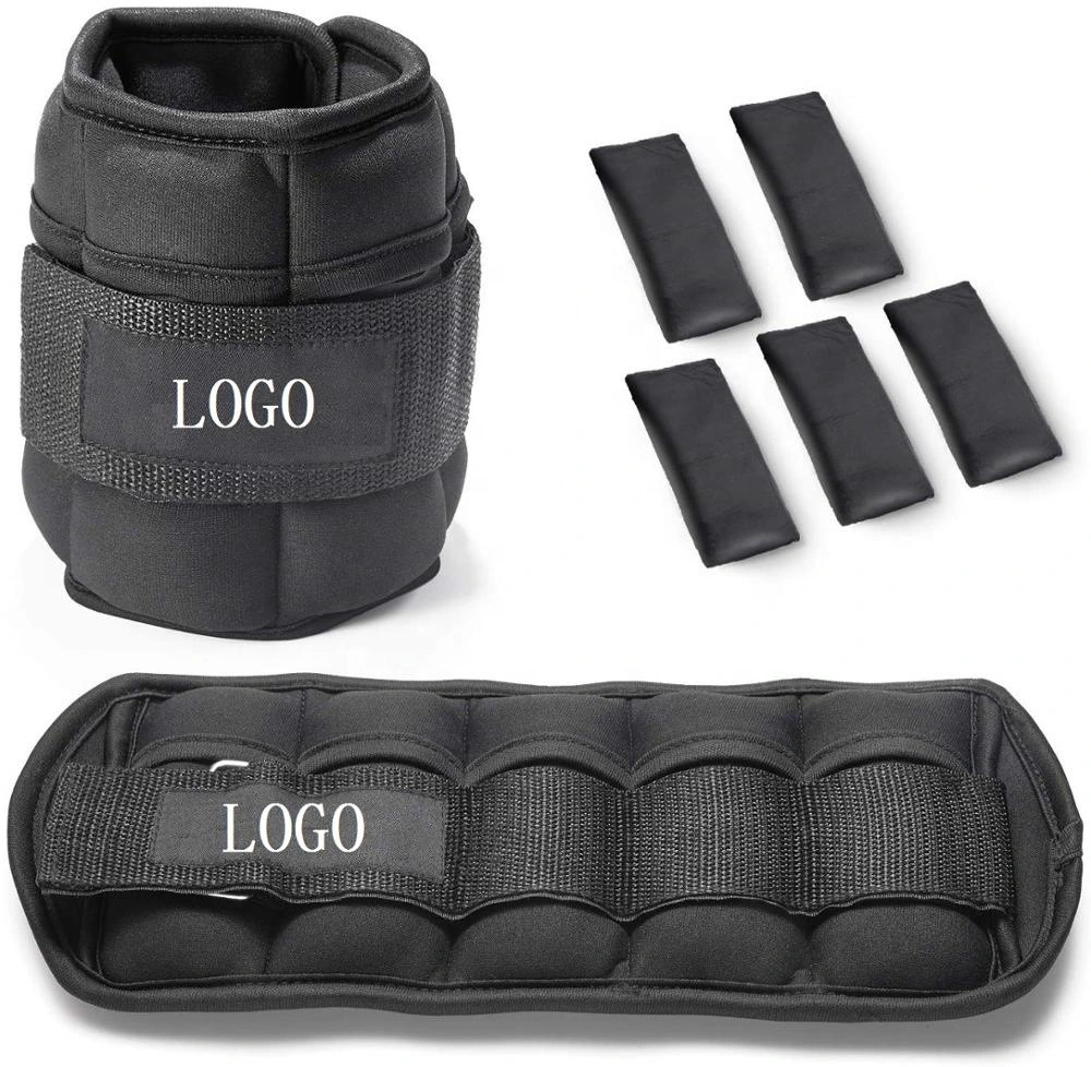 1 Pair Adjustable Ankle Weights 1-10 Lbs. with Removable Weight Bags - Wrist Weights for Fitness, Training, Workout Tool Esg17005