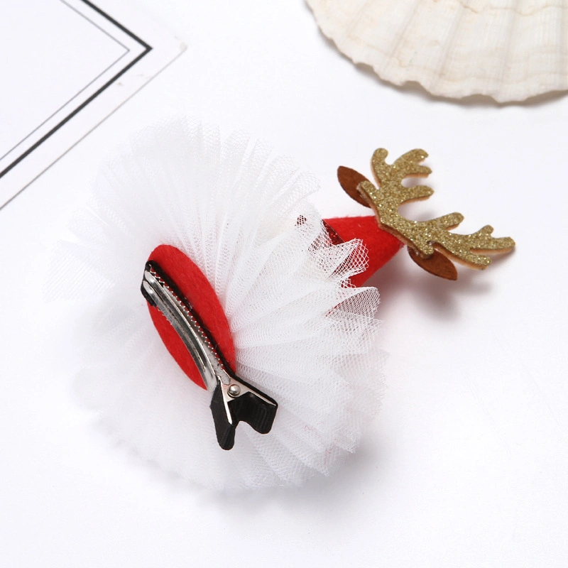 Christmas Small Hat Hair Clip Christmas Dress up Headdress Korean Wind Duckbill Hair Accessories