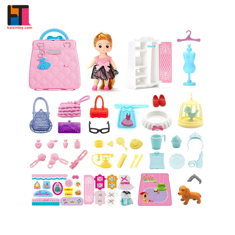 Happy Family Furniture Sets Plastic Small Doll House Toys for Girls