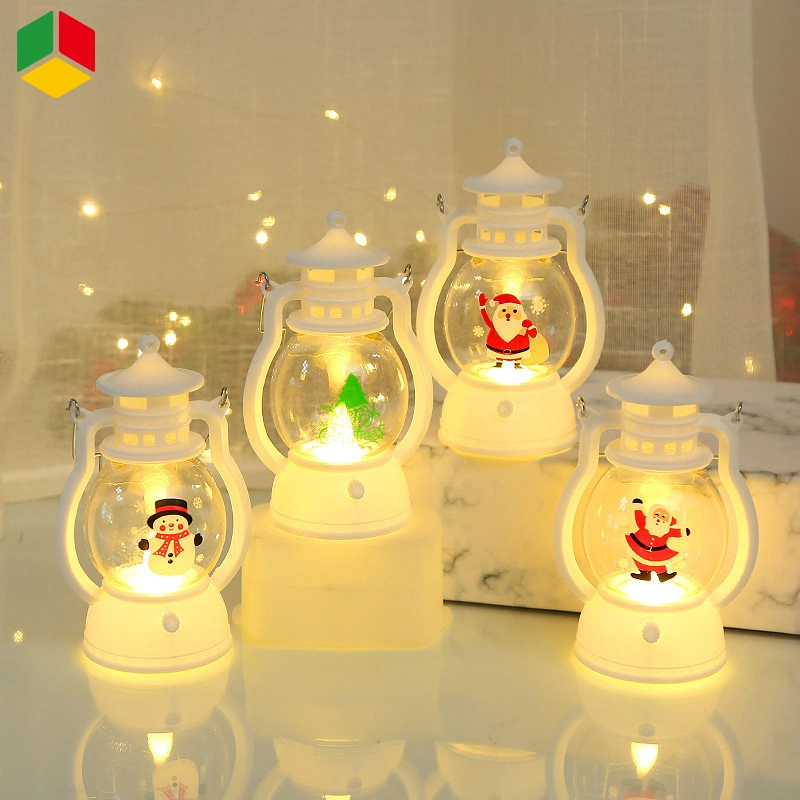 QS New Design Christmas Lights LED Electronic Bell Lantern Christmas Decorative Warm Yellow LED Lights Portable Small Oil Lamp LED Bell Shaped Lantern