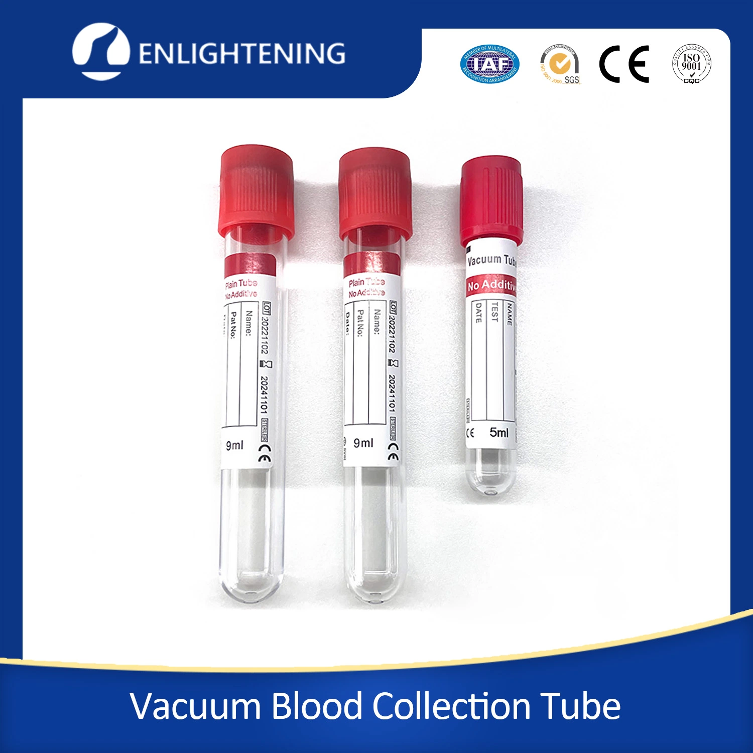 Hospital Medical Supplies Disposable Vacuum Blood Collection Tube (tubos de colheita de sangue