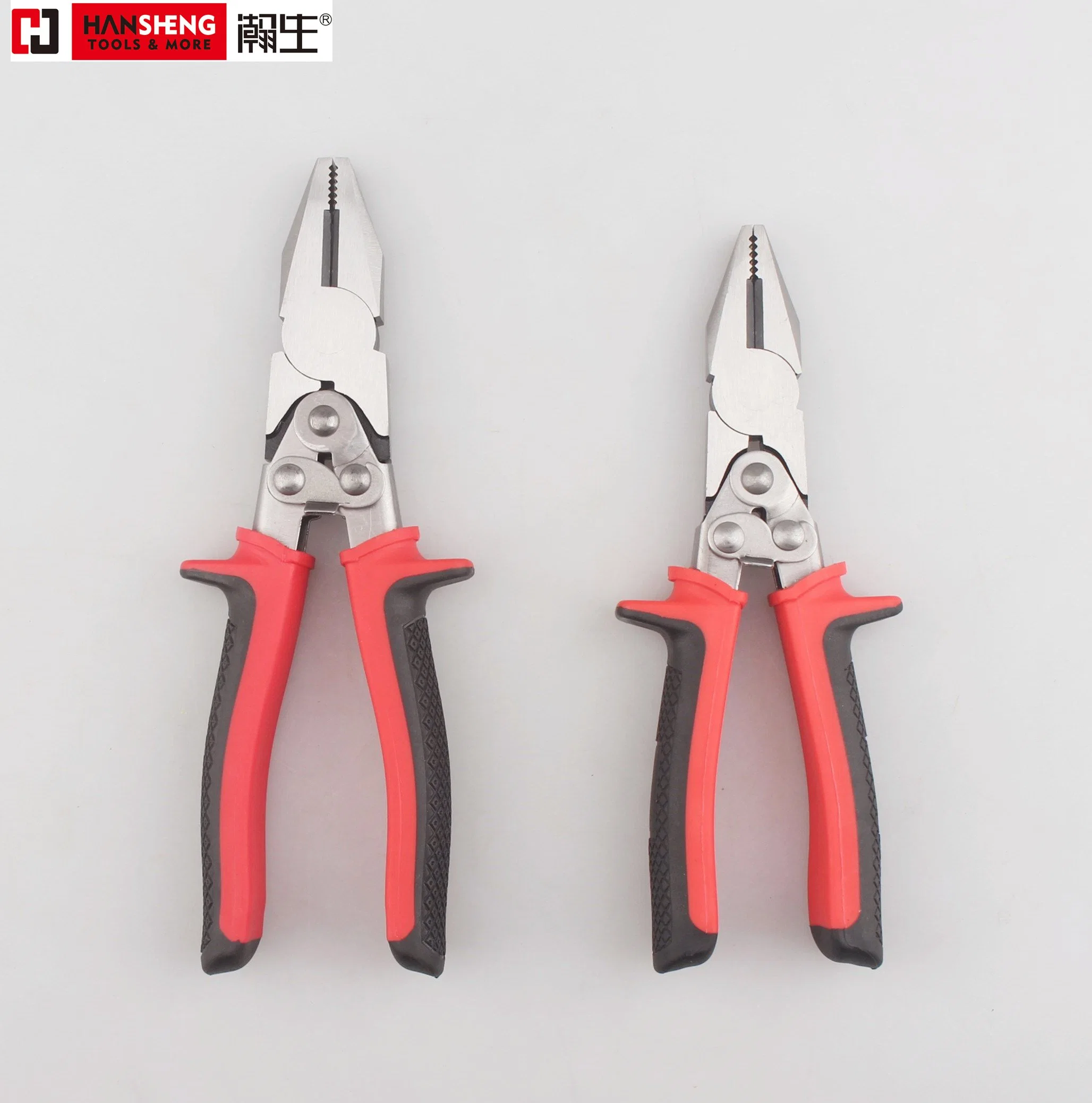 6", "Double Joint Wire Pliers, Made of Cr-V, Polish, TPR Handles, Compound Labor-Saving Pliers, Compound Long Nose Pliers, Compound End Cutter Plier