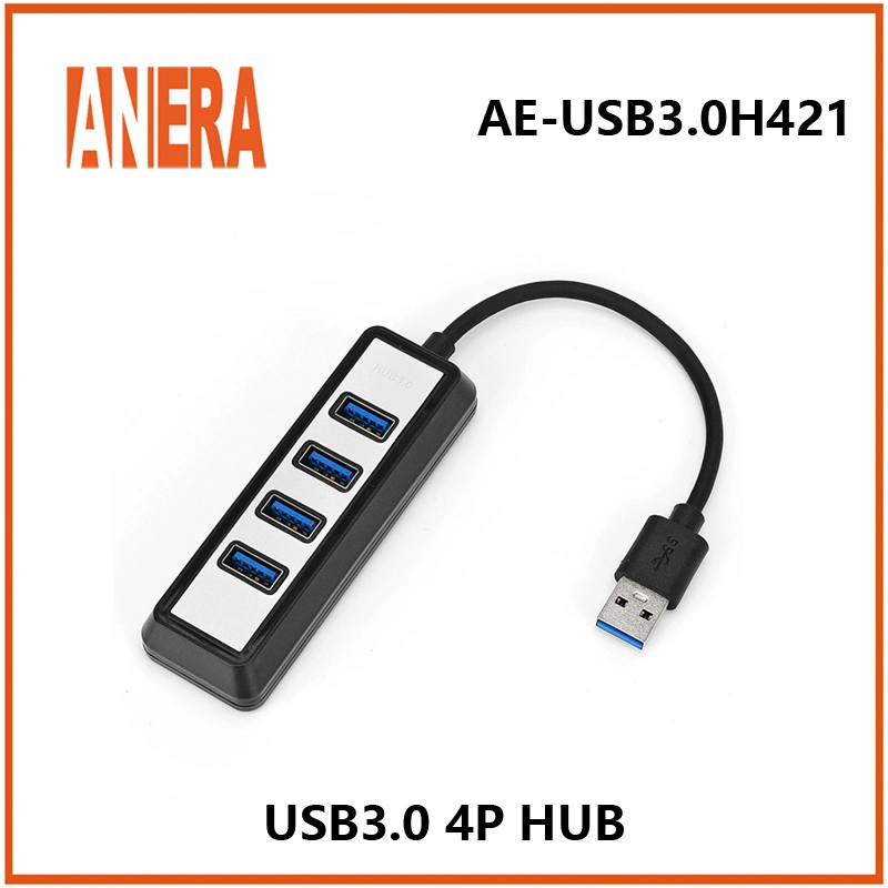 Factory Direct Hot Selling Mirror Style 4 Ports USB3.0 Hub 5gbps Portable Compact with Cable