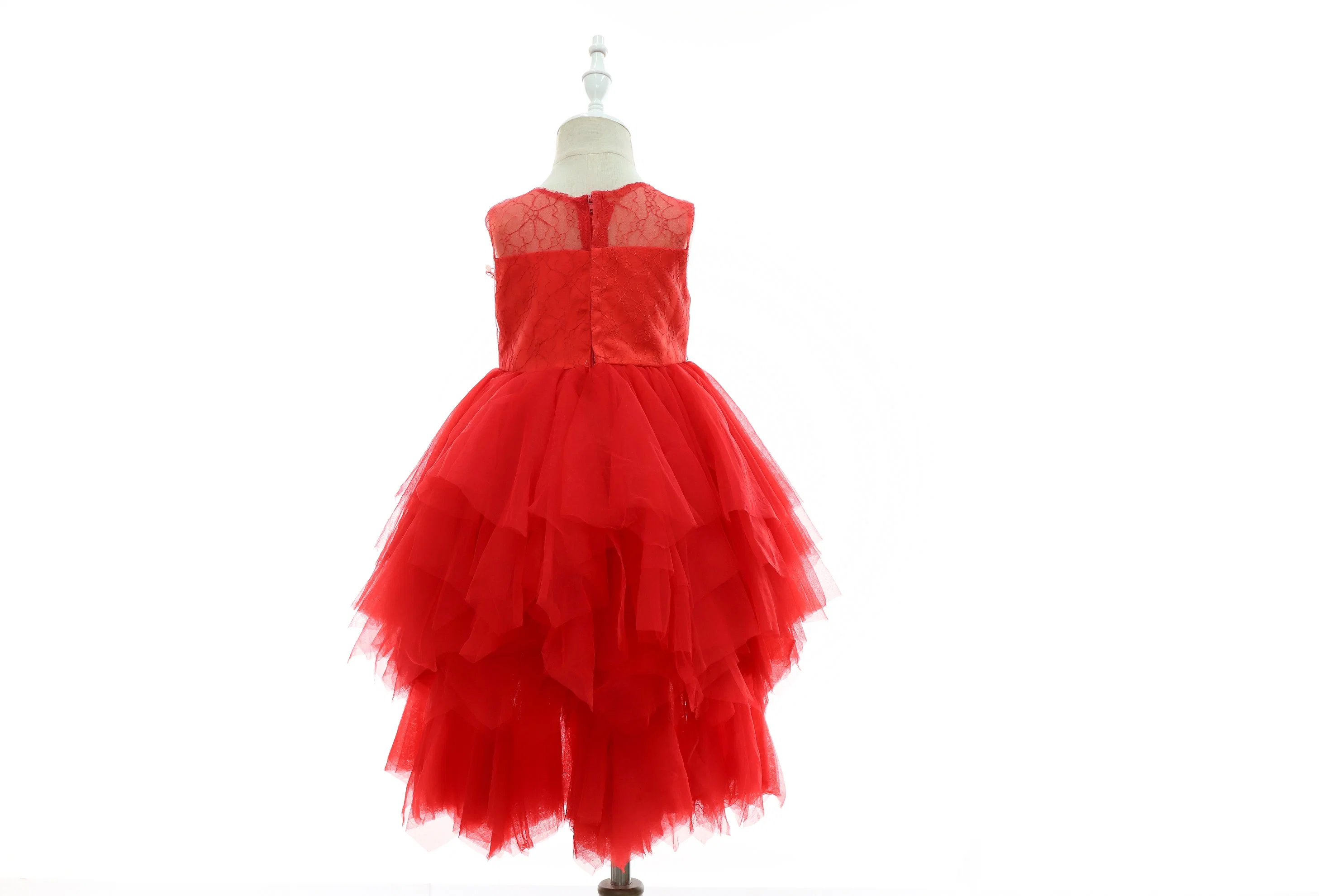 2-10t Fleur rouge Robe de filles peu d'enfants de la Dentelle partie mariage robes de princesse Tutu pour les enfants