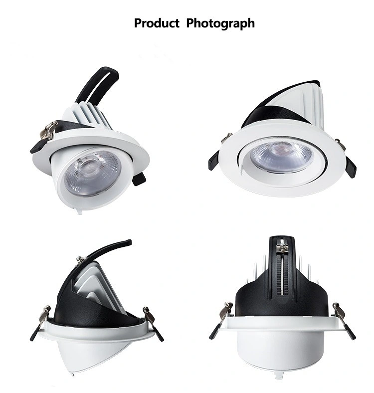 Techo ajustable empotrados focos Smart Gimbal LED Downlights para compras Centro comercial