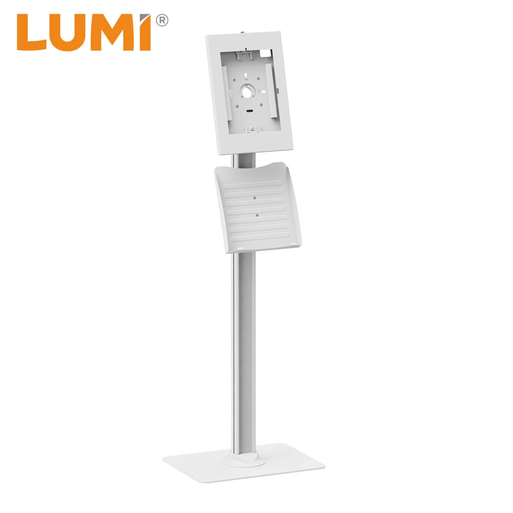 Tablet Kiosk Anti-Theft Tablet Floor Stand Holder with Brochure Holder