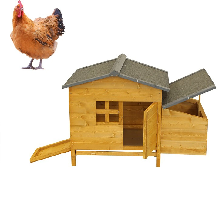 Portable Hen House Pet Home Poultry Cage Wooden Chicken Coop Farm Coop with Perch Removable Tray & Ramp