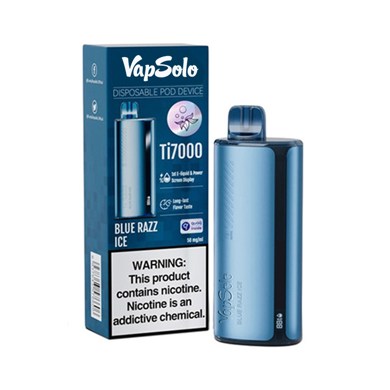 E-cigarrillo portátil personalizado innovadora batería recargable de 7000 inhalaciones 15ml Vape con pantalla digital