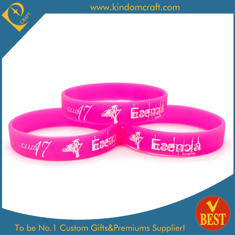 Custom Wholesale/Supplier Printed Silicon Wristband with Solid Color