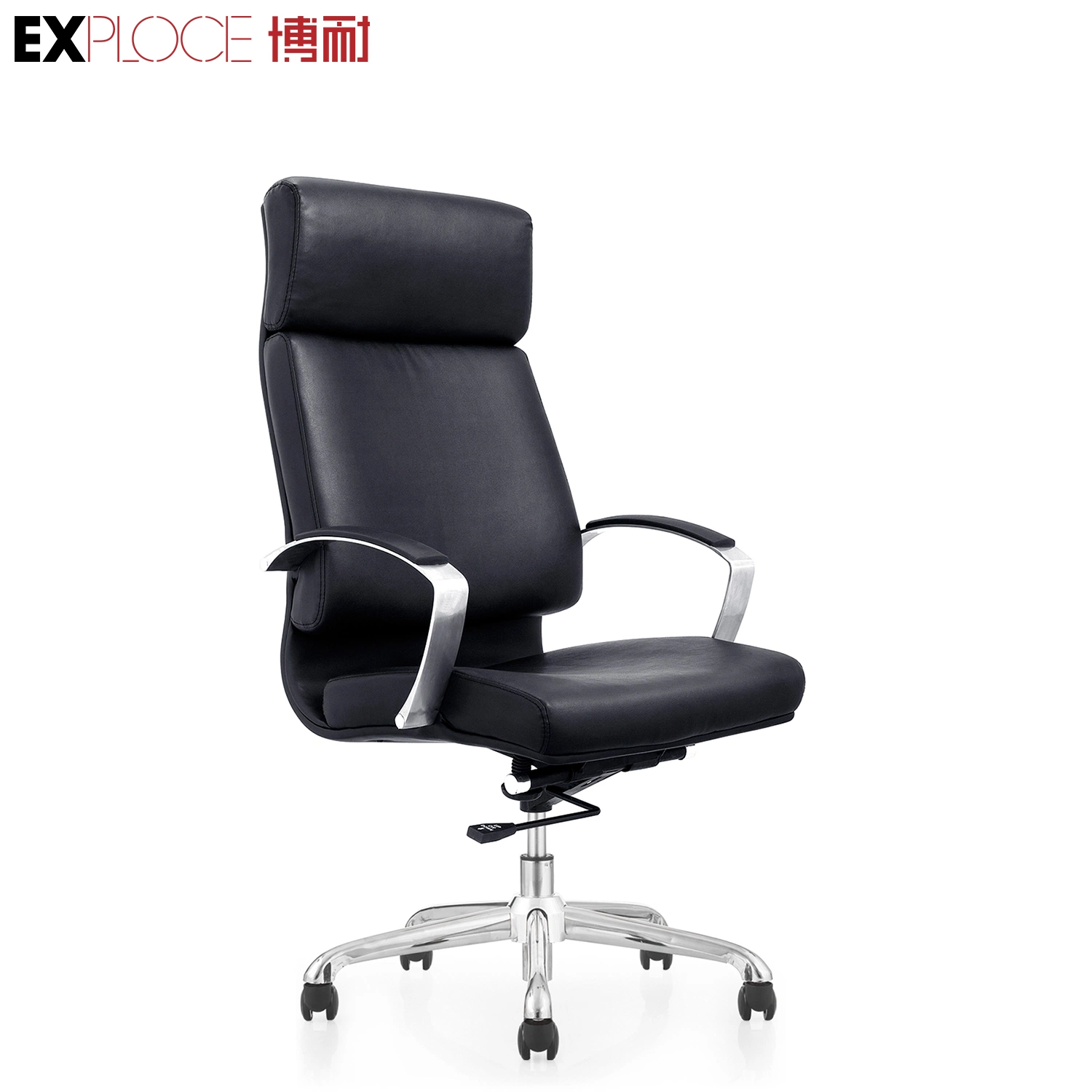 Middle Back Ergonomic Commercial Quality Reclining Leather Boss Chair Executive Low Price Low-End Classic Design