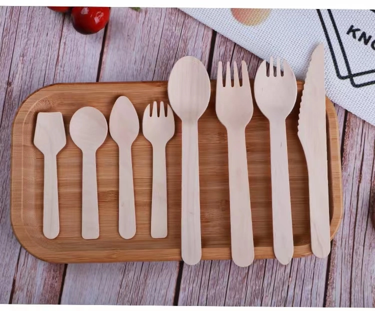 2022 Cheap Disposable Cutlery, Fork and Spoon Environmentally Degradable Tableware