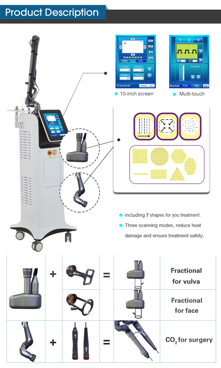 Belleza Equipo médico endurecimiento vaginal y 10600nm piel Rejuvenecimiento cicatriz Remoción Cuidado de la piel tratamiento de Acné de apriete láser fraccional de CO2 Fracionado médico