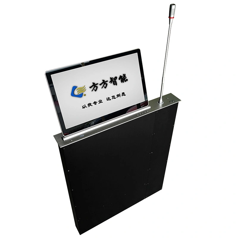 15.6 Inch Slim Conference Room Office Table LCD Monitor Lifting Microphone Lift Display Conference Motorized LCD Monitor Lift